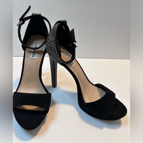 Steve Madden Kisha Jeweled Platform Sandals Black Size 9M EUC - Picture 9 of 12